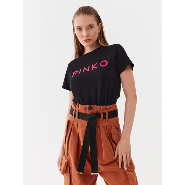 Pinko T-Shirt 101752 A150 Czarny Regular Fit