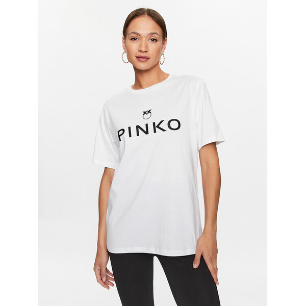 Pinko T-Shirt 101704 A12Y Biały Relaxed Fit