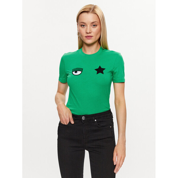 Chiara Ferragni T-Shirt 74CBHT07 Zielony Regular Fit
