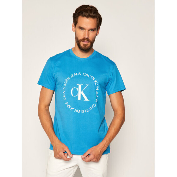 Calvin Klein Jeans T-Shirt Logo J30J314760 Niebieski Regular Fit