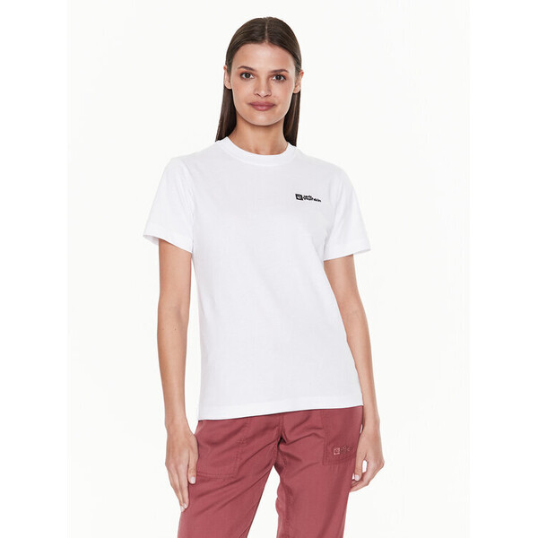 Jack Wolfskin T-Shirt Essential 1808352 Biały Regular Fit