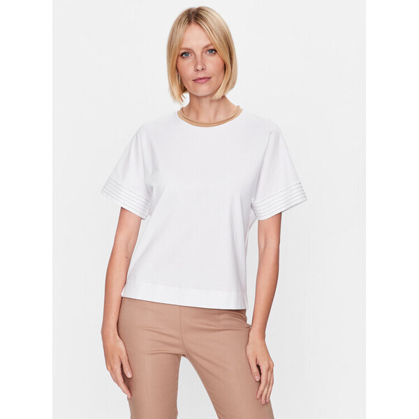 Peserico T-Shirt S06658J0 Biały Relaxed Fit
