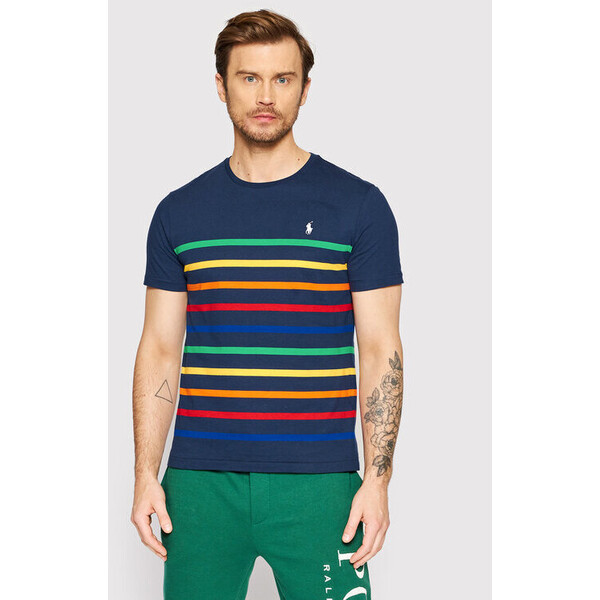Polo Ralph Lauren T-Shirt 710860413001 Granatowy Custom Slim Fit