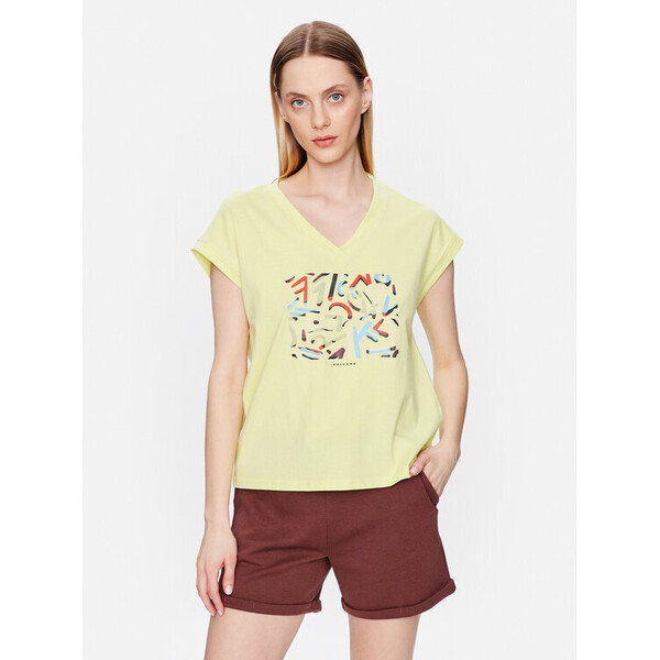Volcano T-Shirt T-Abstract L02156-S23 Żółty Regular Fit