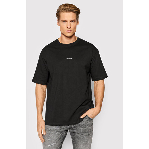 Selected Homme T-Shirt Hankie 16085887 Czarny Regular Fit