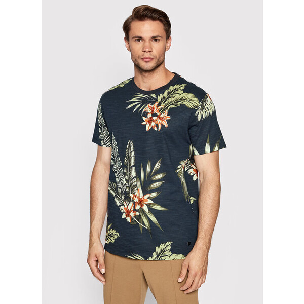 Jack&Jones PREMIUM T-Shirt Tropic 12203764 Granatowy Regular Fit