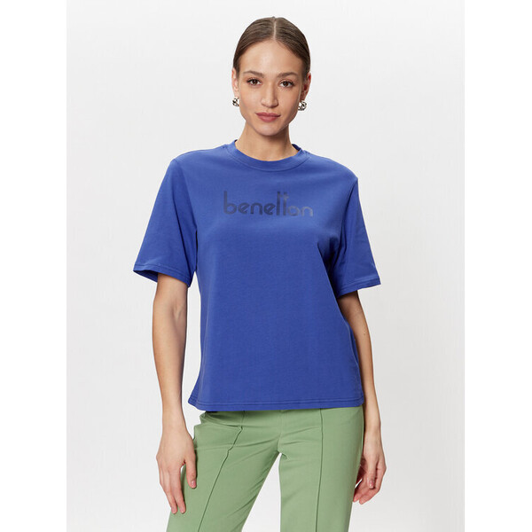 United Colors Of Benetton T-Shirt 3BL0D103H Niebieski Regular Fit