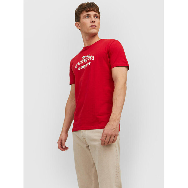 Jack&Jones T-Shirt Elfen 12221421 Czerwony Regular Fit