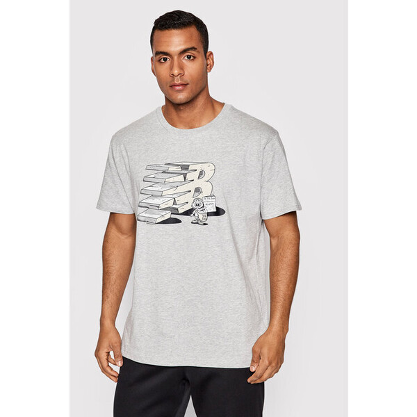 New Balance T-Shirt MT21568 Szary Relaxed Fit