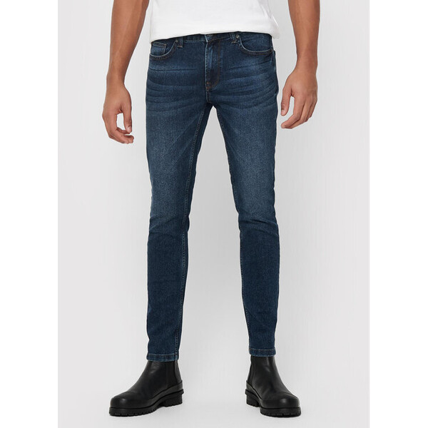 Only & Sons Jeansy Warp 22015148 Granatowy Skinny Fit
