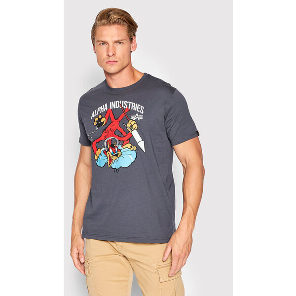 Alpha Industries T-Shirt Fighter Squadron 108502 Szary Regular Fit