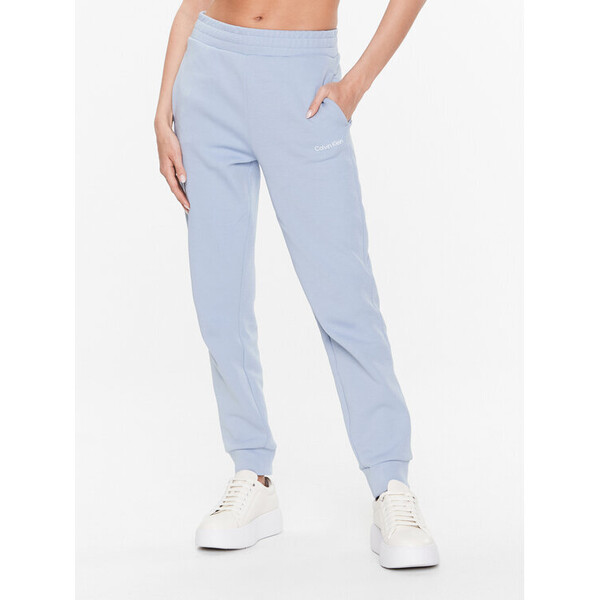 Calvin Klein Spodnie dresowe Micro Logo Essential K20K204424 Niebieski Regular Fit