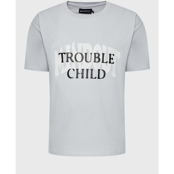 Mindout T-Shirt Unisex Trouble Child Szary Oversize