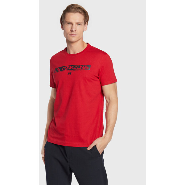 La Martina T-Shirt UMR006 JS206 Czerwony Regular Fit
