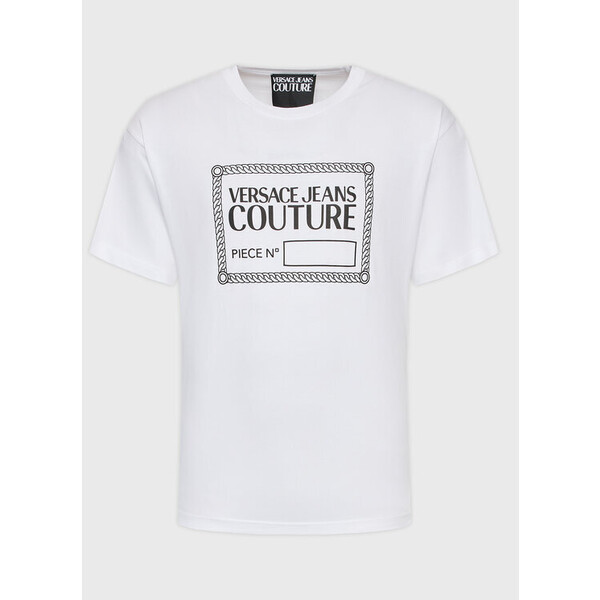 Versace Jeans Couture T-Shirt 74GAHT11 Biały Regular Fit