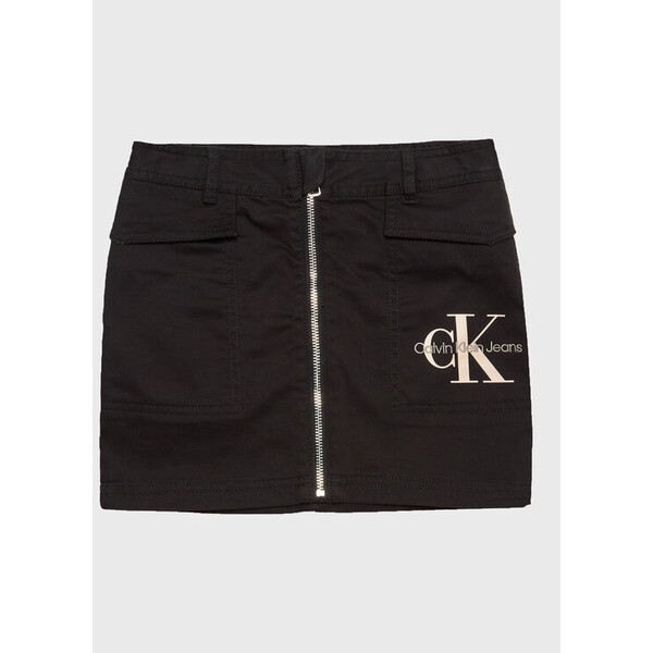 Calvin Klein Jeans Spódnica Monogram Off Placed IG0IG01824 Czarny Regular Fit