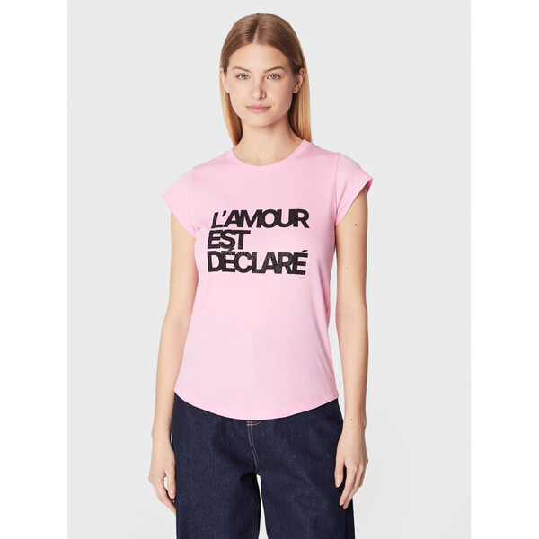 Zadig&Voltaire T-Shirt Skinny L Amour Est Declare JWTS01429 Różowy Regular Fit