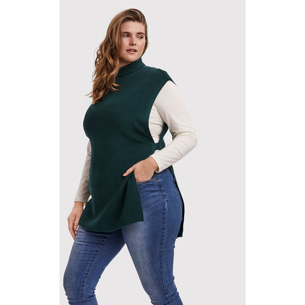 Vero Moda Curve Sweter Myrna 10252749 Zielony Regular Fit