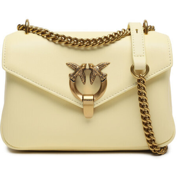 Pinko Torebka Cupido Messenger Mini Suede AI 23-24 PCPL 101749 A0QO Żółty