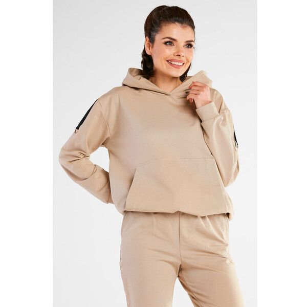 Infinite You Bluza M248 Beżowy Basic Fit