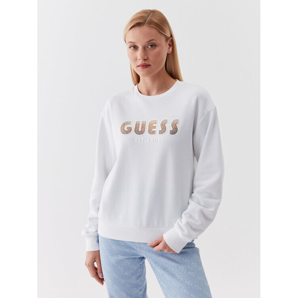 Guess Bluza W3YQ13 K8802 Biały Relaxed Fit
