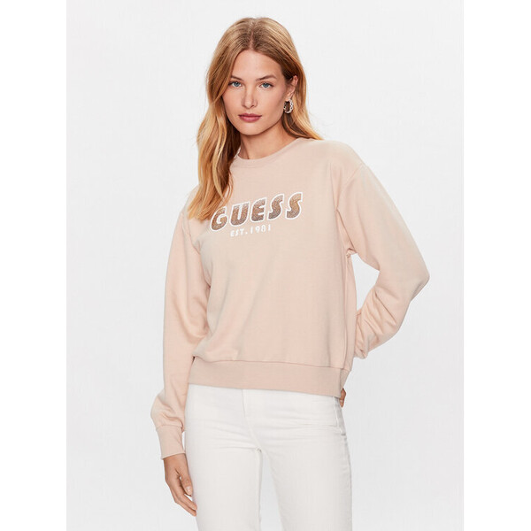 Guess Bluza W3YQ13 K8802 Beżowy Relaxed Fit