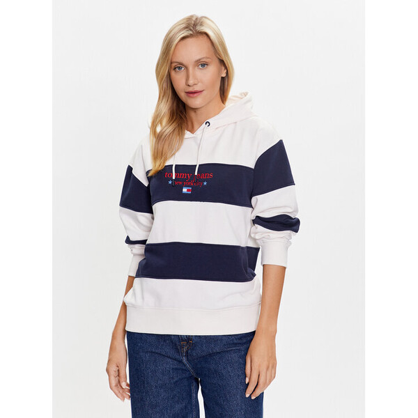 Tommy Jeans Bluza DW0DW16139 Écru Relaxed Fit