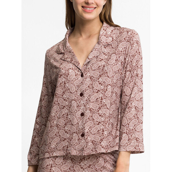 Sylvia Speidel Koszulka piżamowa 55014 Brązowy Regular Fit