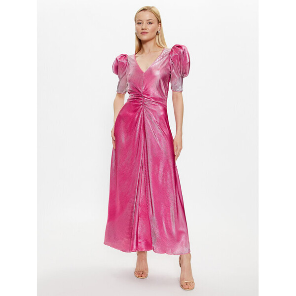 ROTATE Sukienka koktajlowa Gradient Plisse 1000191979 Różowy Regular Fit