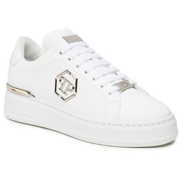 PHILIPP PLEIN Sneakersy Leather Lo-Top Sneaker FABS USC0379 PLE075N Biały