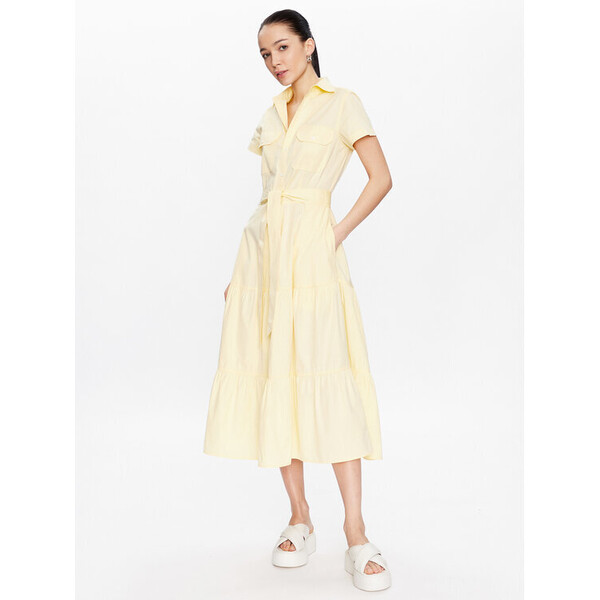 Polo Ralph Lauren Sukienka koszulowa 211904864001 Żółty Regular Fit