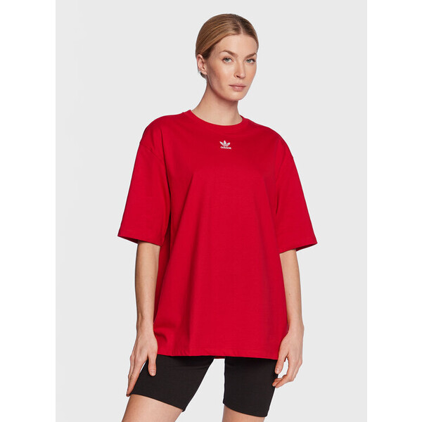 adidas T-Shirt Adicolor Essentials T-Shirt IA6465 Czerwony Loose Fit