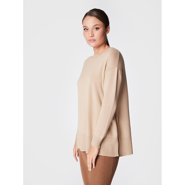 Max Mara Leisure Sweter Veloce 33660526 Beżowy Relaxed Fit