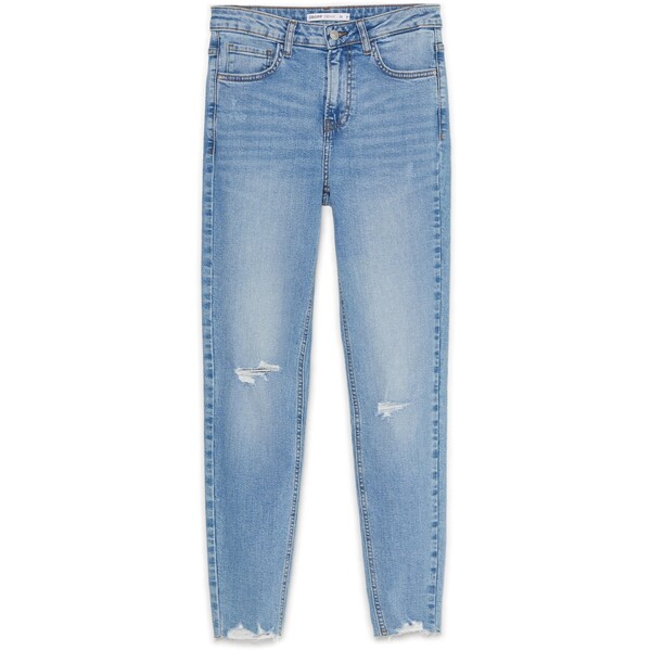 Cropp Jasnoniebieskie jeansy skinny z postrzępieniem 3284W-05J