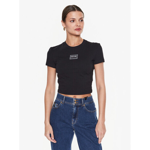 Versace Jeans Couture T-Shirt 74HAH602 Czarny Regular Fit