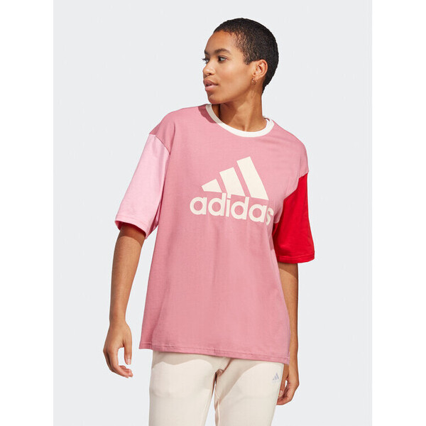 adidas T-Shirt Essentials Big Logo Boyfriend T-Shirt IC9857 Różowy Loose Fit