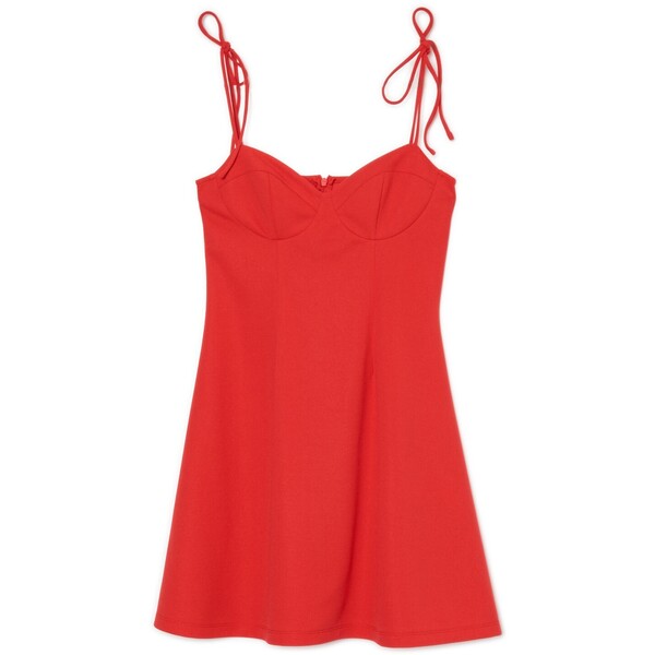 Cropp Czerwona sukienka mini z wiązanymi ramiączkami 1384S-33X