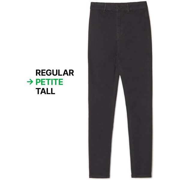 Cropp Czarne jeansy skinny PETITE 3310W-99J