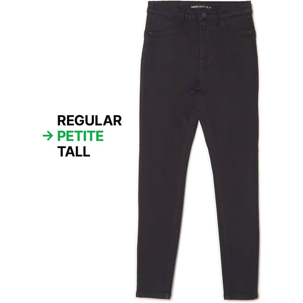 Cropp Czarne jeansy skinny push up PETITE 3312W-99J