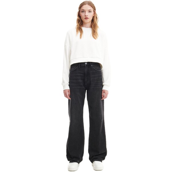 Cropp Czarne jeansy wide leg 3294W-99J