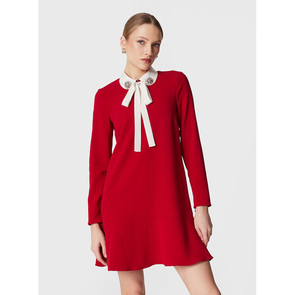Red Valentino Sukienka koktajlowa 1R0VAGF53TG Czerwony Regular Fit