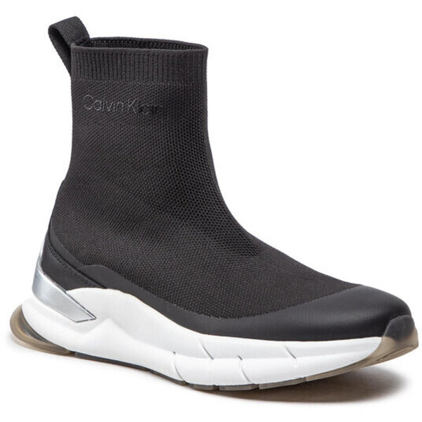 Calvin Klein Sneakersy Sock Boot - Knit HW0HW01177 Czarny