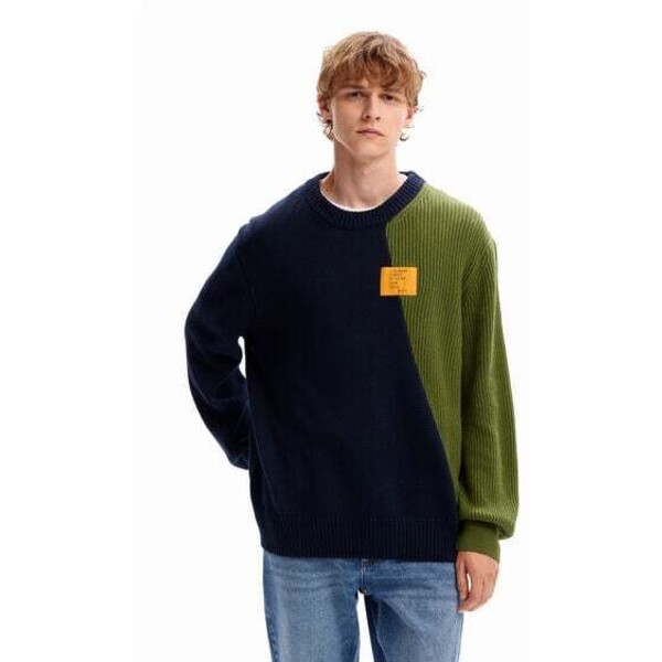Desigual Dwukolorowy sweter łączony 23WMJF225000