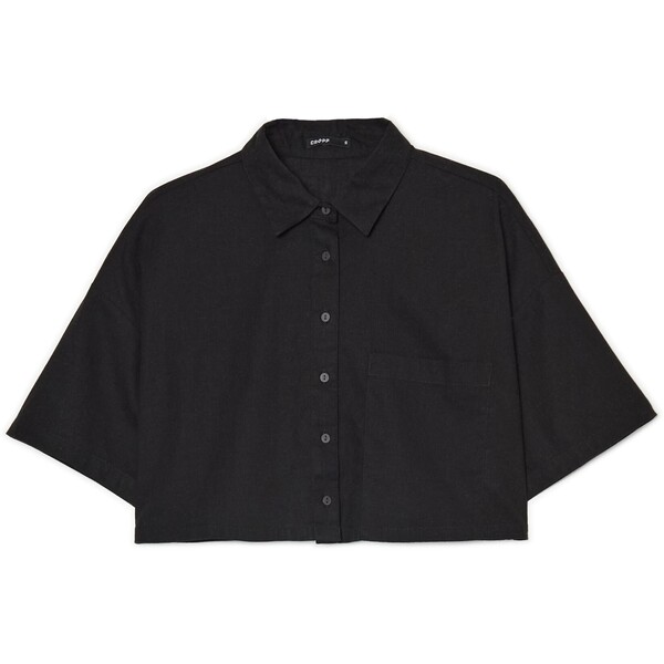 Cropp Czarna koszula z krótkim rękawem 1957S-99X