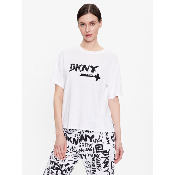 DKNY Koszulka piżamowa YI2422629 Biały Relaxed Fit