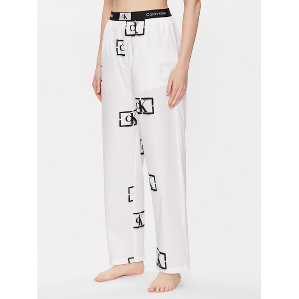 Calvin Klein Underwear Spodnie piżamowe 000QS6973E Biały Regular Fit