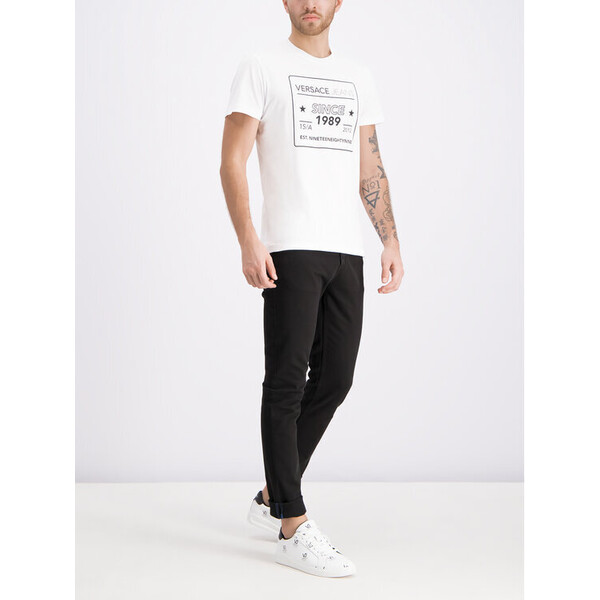 Versace Jeans T-Shirt B3GTB76E Biały Slim Fit