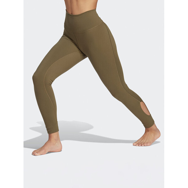 adidas Legginsy Yoga Studio Wrapped 7/8 Leggings IB4595 Zielony