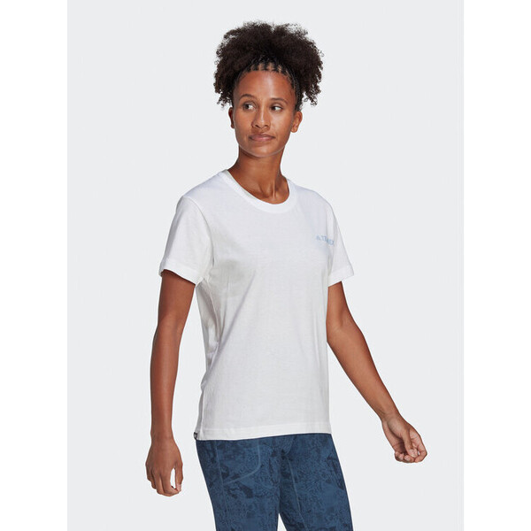 adidas T-Shirt Terrex Mountain Fun Graphic T-Shirt HT7199 Biały Regular Fit