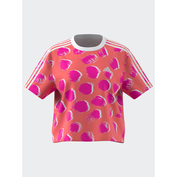adidas T-Shirt Essentials 3-Stripes Single Jersey Crop Top IC6861 Pomarańczowy Loose Fit